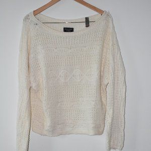 Abercrombie White Knit Sweater, Size M